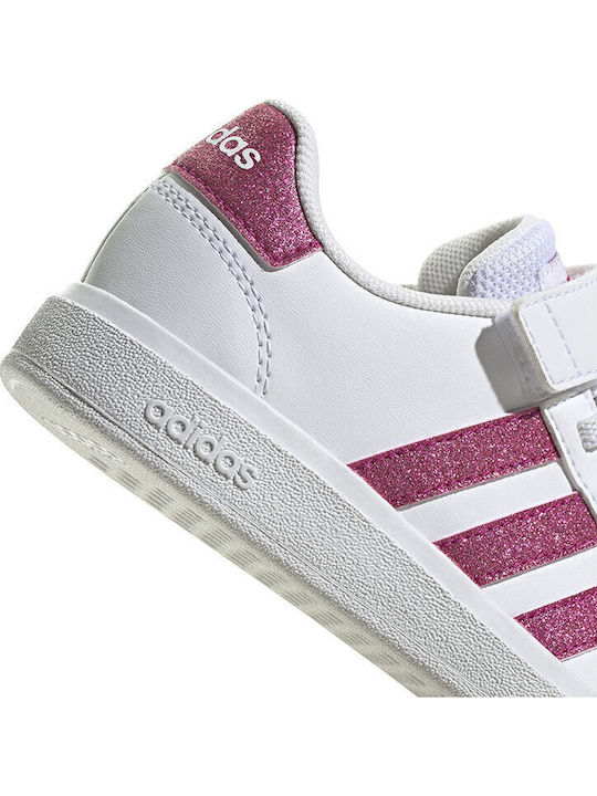 Grand Court 2.0 EL K Kids Sneakers with Hook-and-Loop Closure Cloud White / Team Real Magenta