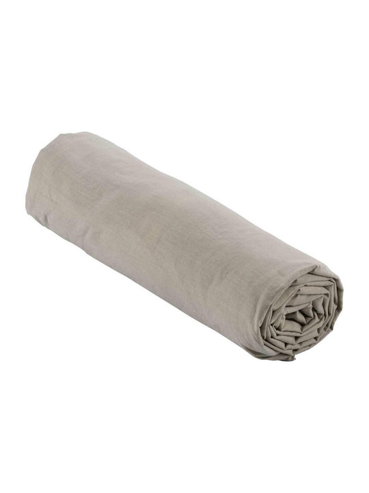Douceur d'Intérieur Sheet Super-Double with Elastic 160x200cm. Stonalia Taupe