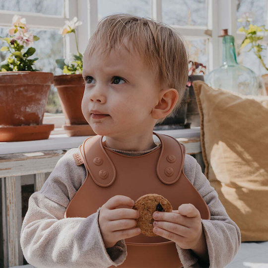 Bibs Overall Waterproof Bib Silicone with Button & Pocket Gray