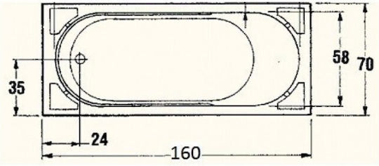 Sanitec Gloria Вана Акрил 160x70см