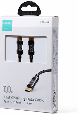 Joyroom S-CC100A12 Braided USB 2.0 Cable USB-C male - USB-C male 100W Black 1.2m