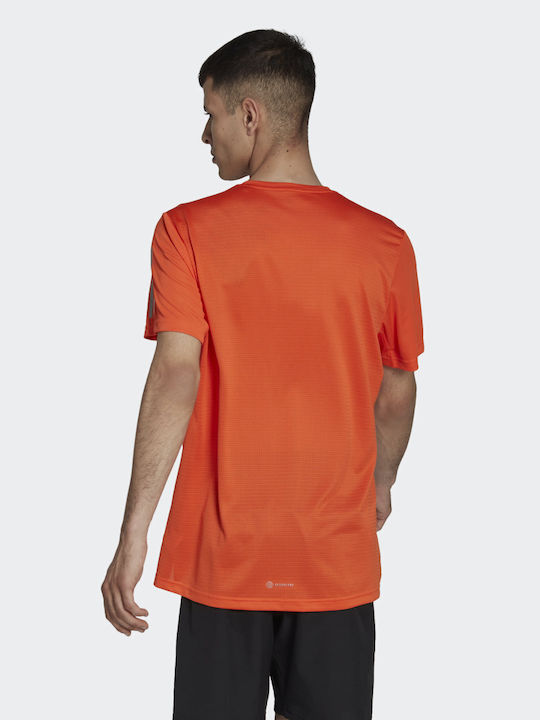 Adidas Own The Run Αθλητικό Ανδρικό T-shirt Πορτοκαλί με Λογότυπο