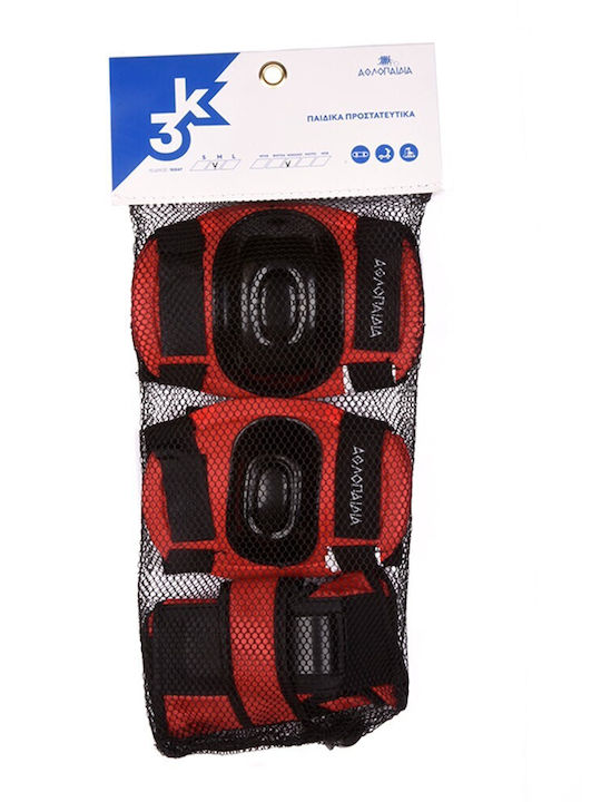 Athlopaidia Children's Protective Gear Set for Rollers Red