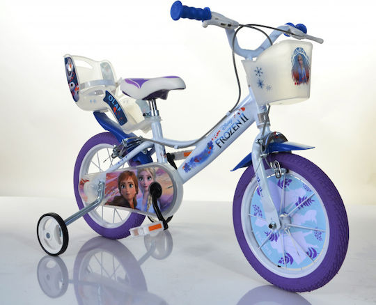 Dino Bikes Frozen II 14" Детски Велосипед Град Бял