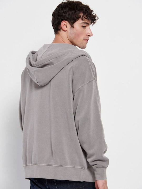 Funky Buddha Men's Sweatshirt Jacket with Hood and Pockets Greige