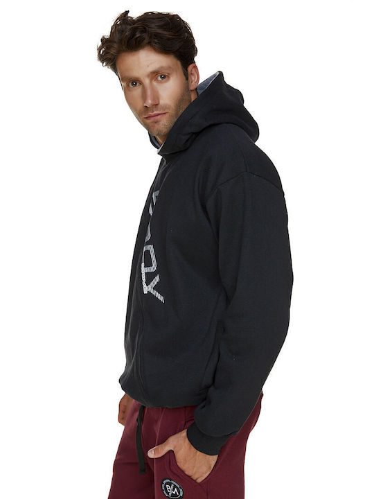 Bodymove Herren Sweatshirt mit Kapuze und Taschen Schwarz