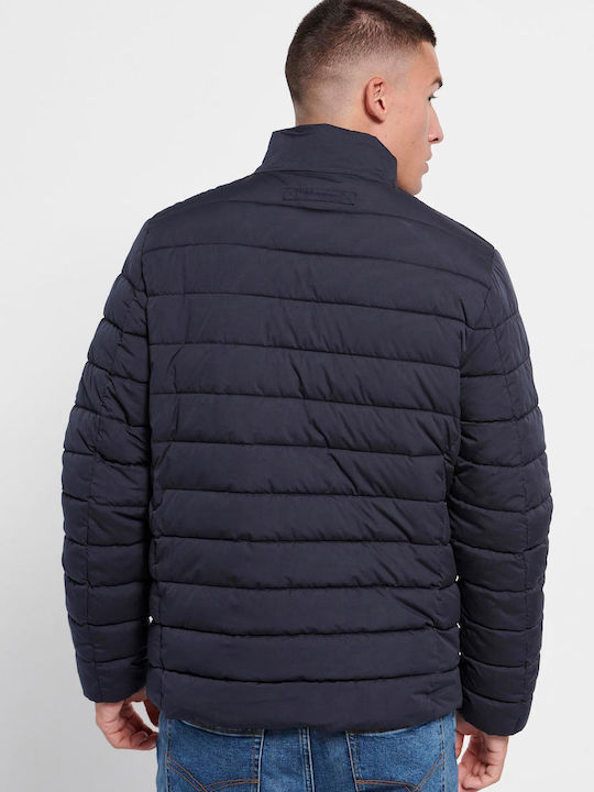 Funky Buddha Men's Puffer Jacket Navy Blue