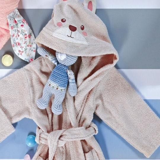 Kentia Kids Hooded Bathrobe Elmo Beige Kentia Kids Hooded Bathrobe Elmo Beige