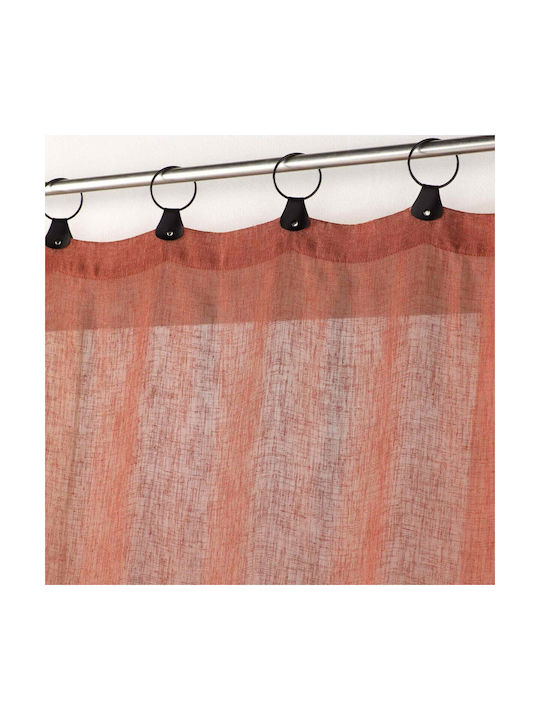 Douceur d'Intérieur Κουρτίνα με Τρουκς Tisse Linka Terracotta Orange 140x240εκ.