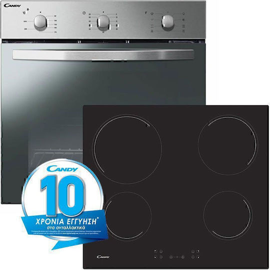 Candy FCS602X/E + CH64CCB Cuptor Deasupra Blatului 65lt cu Plite Ceramice L59.5cm.