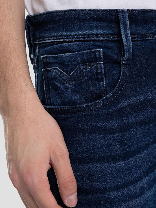 Anbass Men's Jeans Pants Elastic with Slim Fit Navy Blue