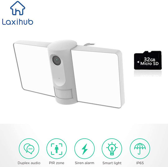 Laxihub F1-32 IP Κάμερα Παρακολούθησης Wi-Fi HD 720P Αδιάβροχη με Αμφίδρομη Επικοινωνία