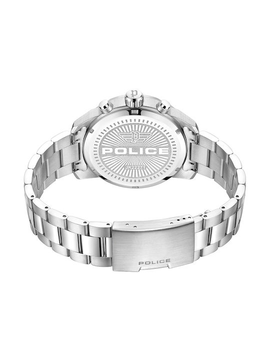 Police Multifunction Neist Silver Bracelet Uhr Chronograph Batterie mit Silber Metallarmband