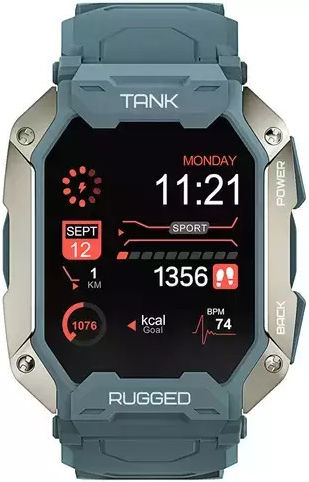Kospet Tank M1 Pro 43mm Αδιάβροχο Smartwatch με Παλμογράφο (Μπλε)