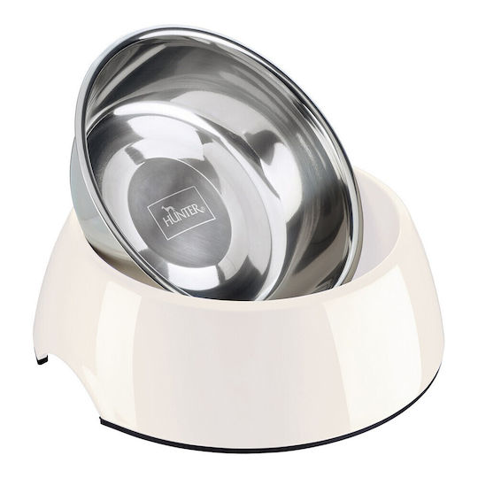 Hunter Stainless Steel Bowl Food & Water for Dog & Cat 160ml 14.5cm in White Color
