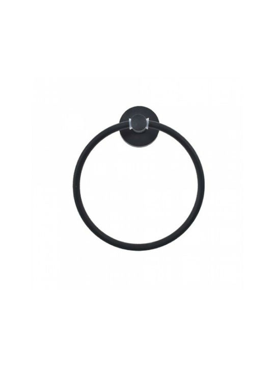 26476 Single Wall-Mounted Bathroom Ring Black