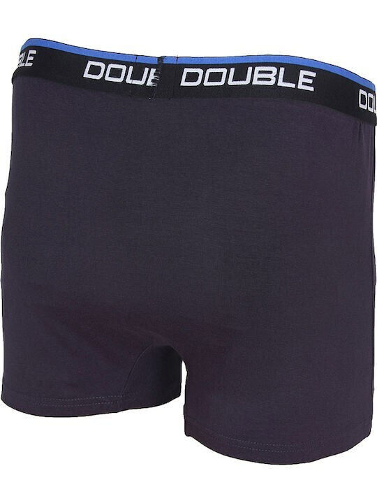 Double Herren Boxershorts Black/Grey/Bordeaux 3Packung