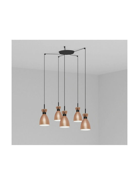 Faro Barcelona Pendant Chandelier for 5 Bulbs E27 Bronze