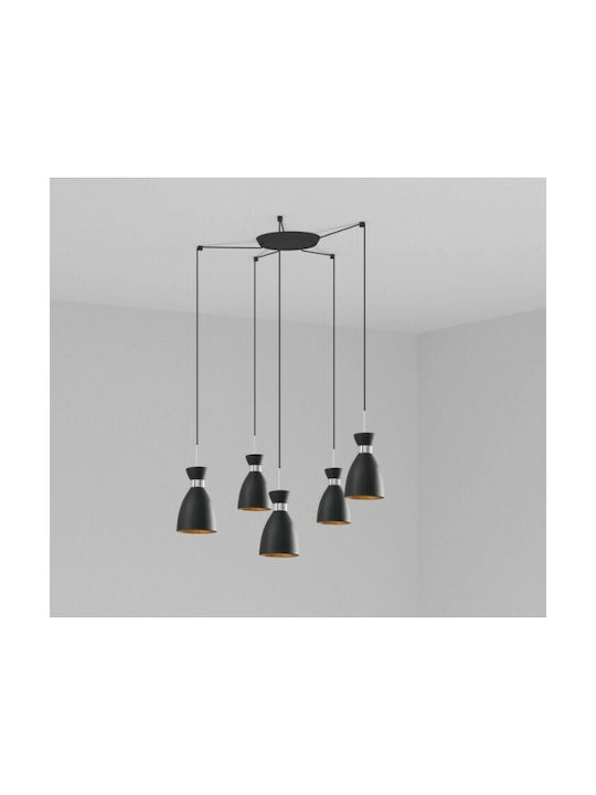 Faro Barcelona Pendant Chandelier for 5 Bulbs E27 Black