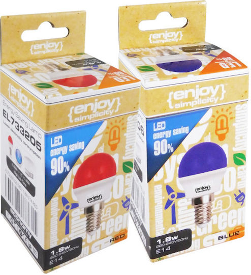 Elvhx Enjoy Simplicity LED-Lampe 1.8W 72mm für Fassung E14 und Form G45 Rot 160lm