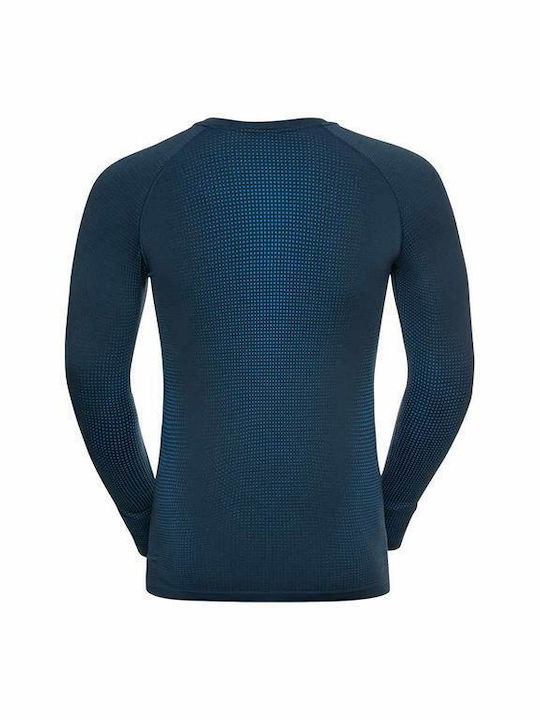 Odlo Performance Warm Eco Bluza termica pentru barbati cu maneci lungi Albastru