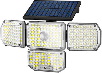 BlitzWolf Waterproof Solar LED Floodlight Cold White 6500K with Motion Sensor and Photocell IP65