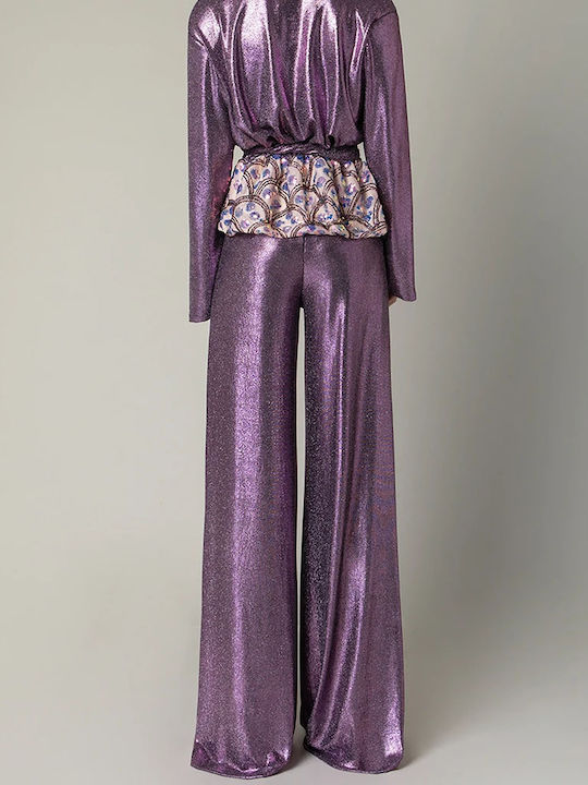 Pantaloni Lurex MYA Violet