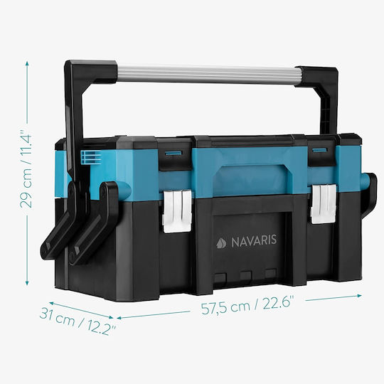 Navaris Cantilever Tool Storage Plastic Box W57.5xD31xH29cm 55222.01