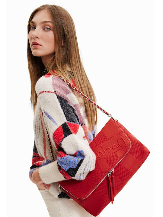 Desigual Large Textured Women's Bag Crossbody Red
