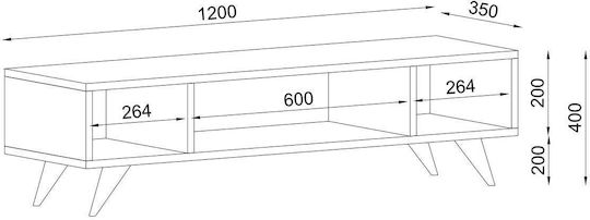 Έπιπλο Τηλεόρασης Samos Φυσικό Μ120xΠ35xΥ40cm