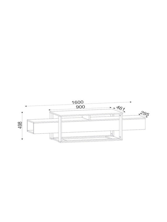 Stand TV Levitha Negru L160xA50xÎ46cm