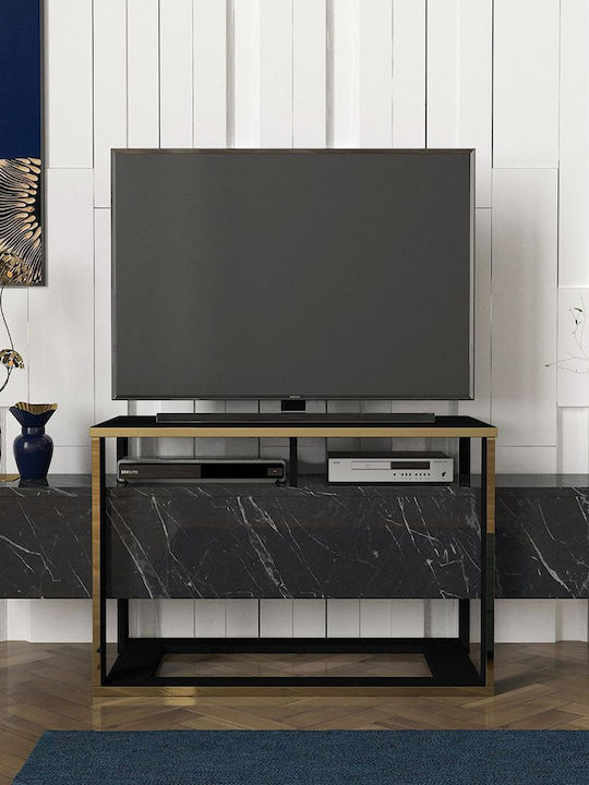 Levitha Particle Board TV Furniture Black L160xW50xH46cm