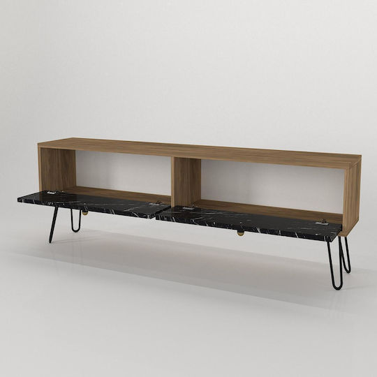 Έπιπλο Τηλεόρασης Drima Φυσικό / Μαύρο Μ160xΠ30xΥ45cm