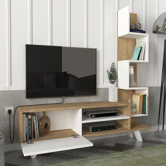 Keros Living Room TV Unit Natural L150xW30xH132cm
