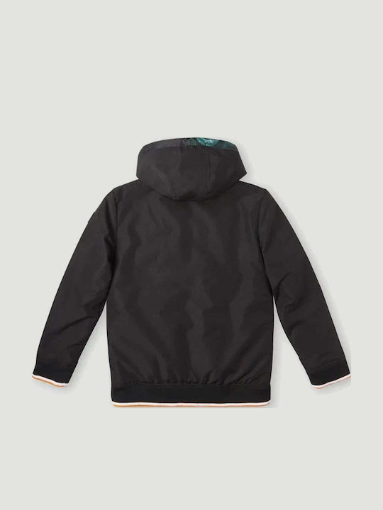 Kids' Casual Jacket Short Double Sided with Hood Black