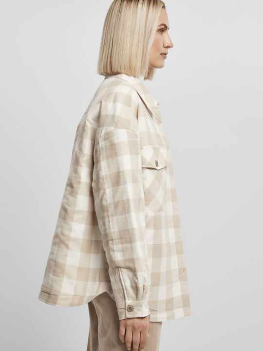 Damen Geprüft White Sand/Light Taupe Overshirt Oversized
