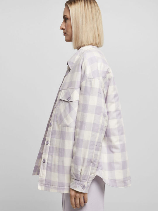 Дамско Проверено White Sand/Soft Lilac Overshirt Oversized