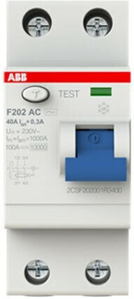 Abb Phase 2-Pole Earth Leakage Relay 40A 400V 2x40A 300mA