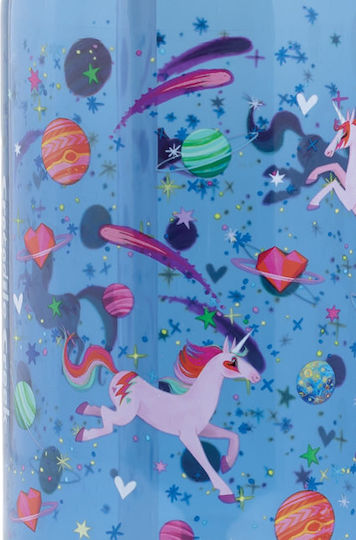 Crocodile Creek Kinderflasche Einhorn Kunststoff mit Strohhalm Rosa 450ml