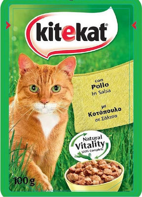 Kitekat Φακελάκι Wet Food for Adult Cats In Pouch with Chicken / Liver / Αρακά σε Σάλτσα 1pc 100gr