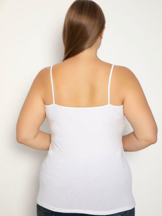 SI Cu Bretele Bumbac Alb Tricou pentru femei