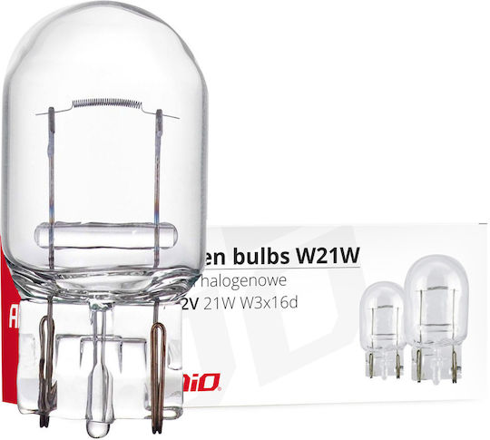 AMiO Lamps Car W21W / W3x16d Halogen 12V 21W 10pcs