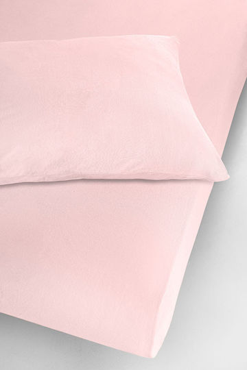 La Luna Bettlaken Super-Doppel mit Gummiband 160x200+30cm. Jersey Rosa
