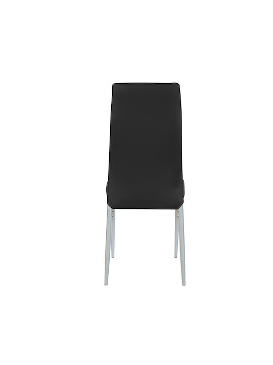 Rose Dining Room Artificial Leather Chair Black 53x39x96cm