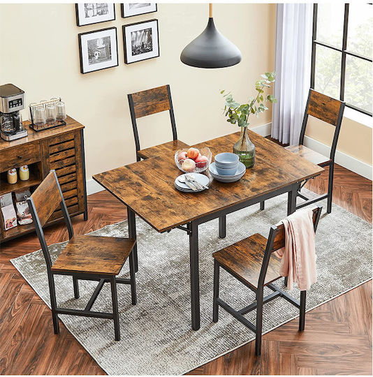 Masă Bucătărie Masa extensibilă Vintage Brown/black 84.5(+35)x78x76.2buc