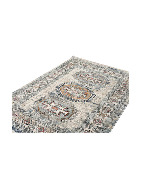 Polcarpet Bedroom Rug Set Bohemian Cream and Aqua 2 Pieces