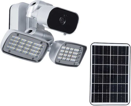 GloboStar 86045 IP Surveillance Camera Wi-Fi/4G Full HD 1080p Waterproof Battery Powered with Two-Way Communication Silver