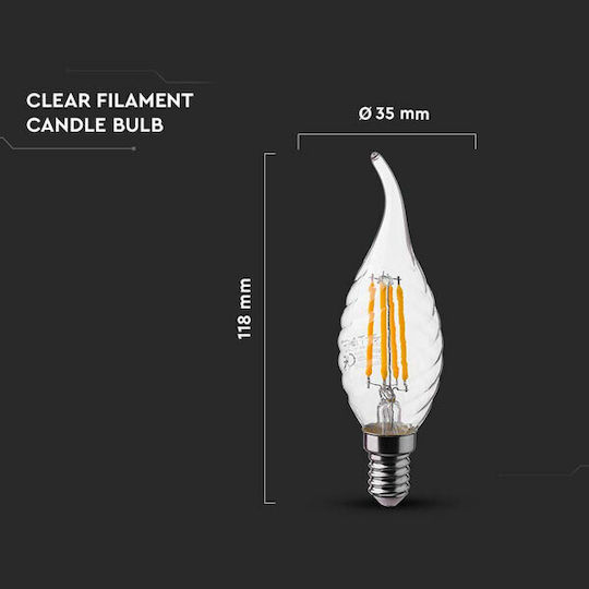 V-TAC LED Bulb 4W 118mm for Socket E14 Cool White 400lm