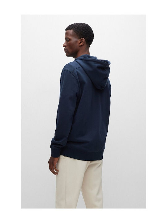 Hugo Boss Herren Sweatshirt Jacke mit Kapuze und Taschen Marineblau