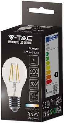 V-TAC LED Lampen für Fassung E27 und Form A60 Naturweiß 600lm 1Stück